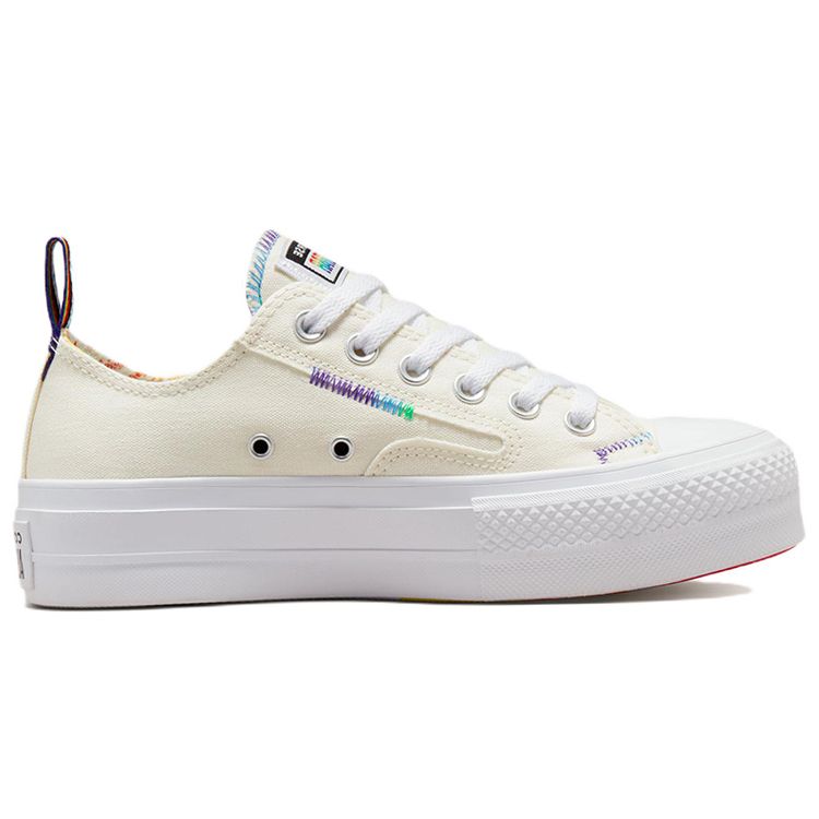 Converse Chuck Taylor All Star Lift Platform Low Pride Unisex Sneakers Cream Egret University-Red A02264C