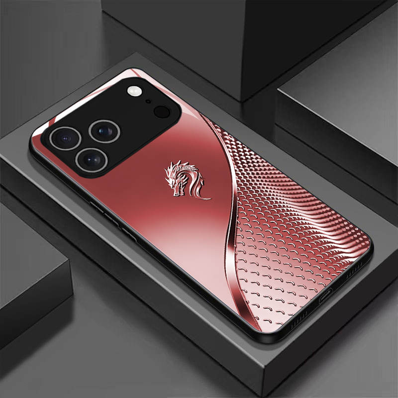 High end luxury business style tempered glass phone case suitable for iPhone 17 16 15 14 13 12 11 Pro Max Plus scratch resistant