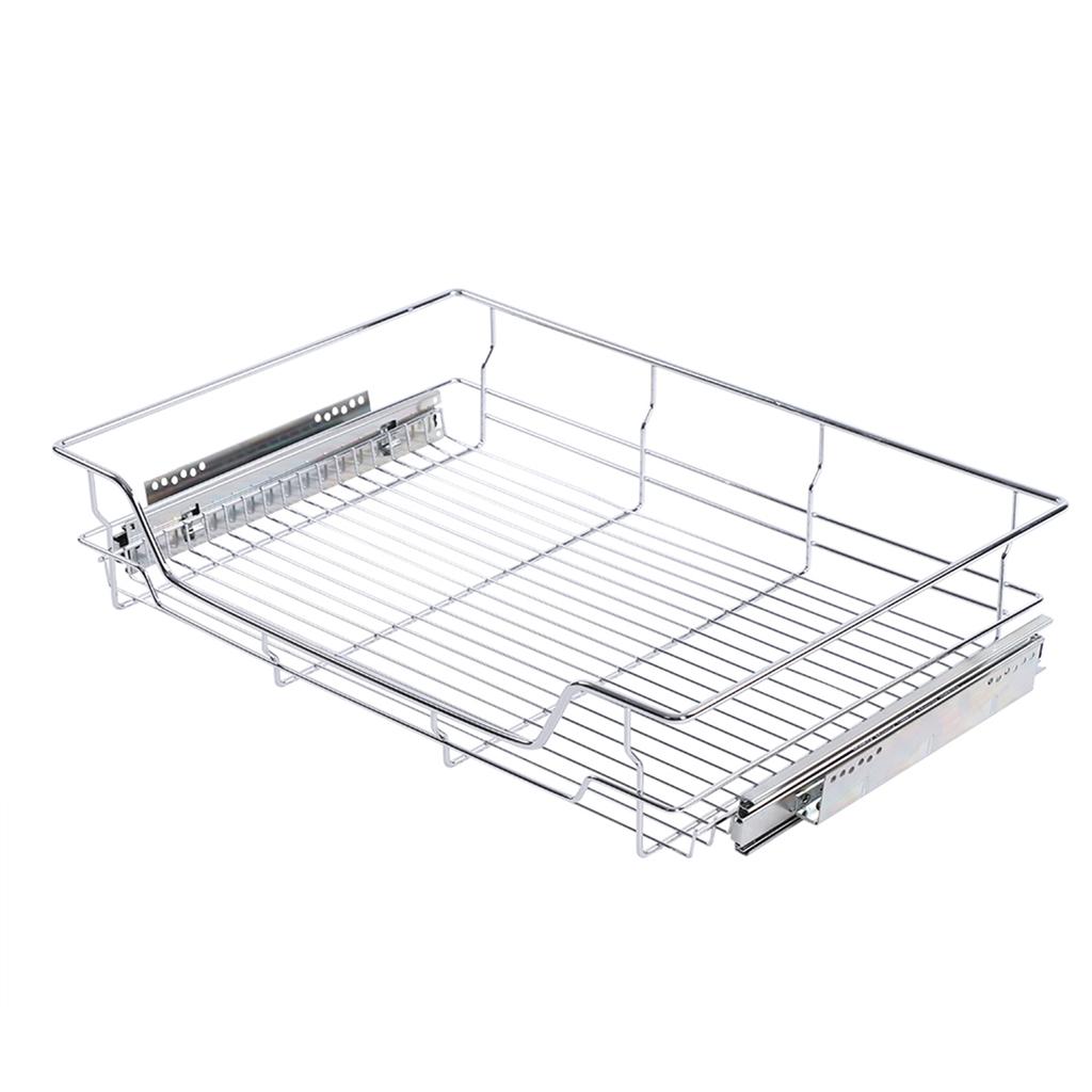 Stainless Steel Pull Out Cabinet Basket Organizer for Dish Bowl Pan Household(800mm)