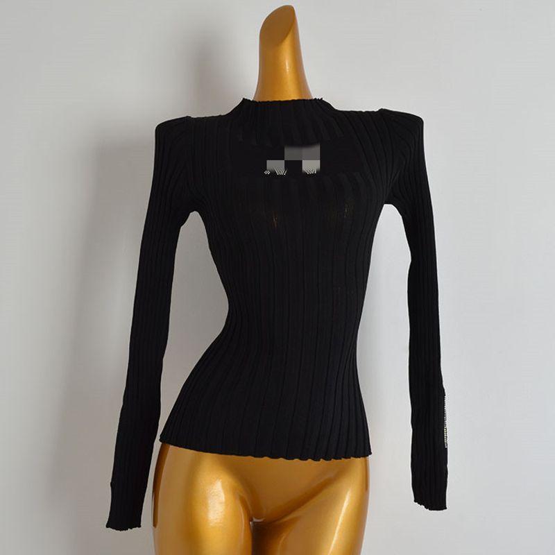 French Style Half Turtleneck Pullover Rhinestone Long Sleeves Bottoming Shirt Women's Clothing Spring & Fall New Arrival Silm Slimming Sweater Tops