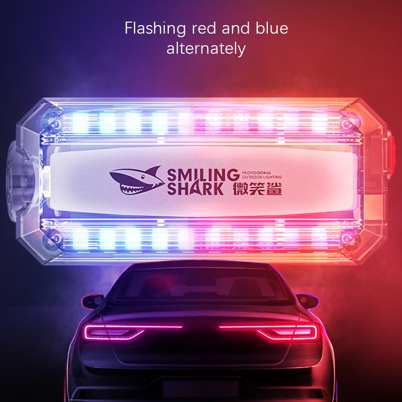 Outdoor Red Blue Strobe Light Police Light Warning Lights Usb Rechargeable Flashlight Shoulder Clip Flashing