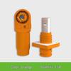 Black and Orange Angled Plug Socket; Positive/Negative Pole Energy Storage Connector; Threaded Hole; 70A-120A Current Capacity