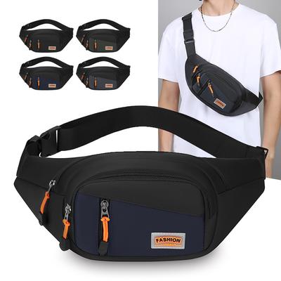 Sac banane de sport pour homme, sac bandoulière multifonctionnel pour activités de plein air, sac de poitrine pour les trajets quotidiens