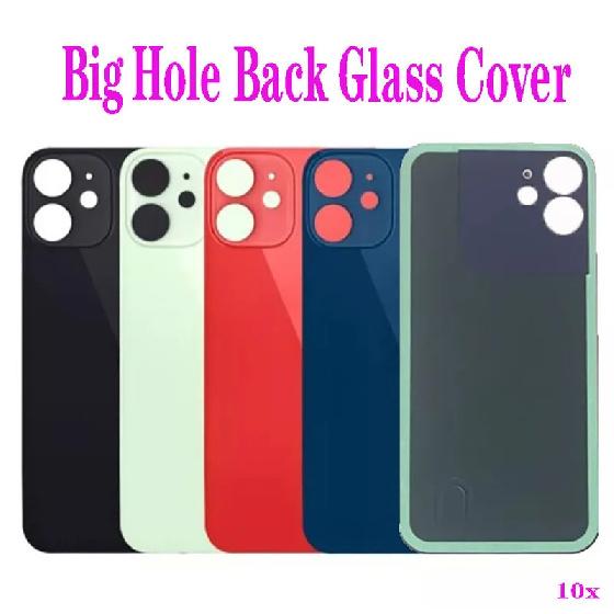 10Pcs Replacement Kit For 12 11 Pro Max 13 Mini Big Large Camera Hole Rear Door Back Glass Battery Cover XR