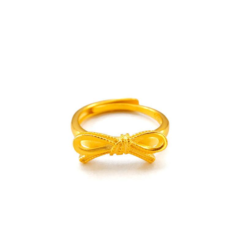 Charming Bow Brass Tie Ring For Women Delicate Fashion Jewelry Gift Idea