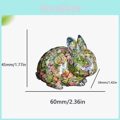 Natural Crystal Resin Bunny Figurine For Home Decor And Gift Giving