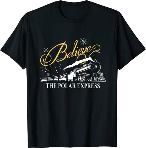 The Polar Express Believe Christmas Family Matching Pajamas TShirt Sayings Quote Graphic Tee Tops Xmas Party Holiday Clothes