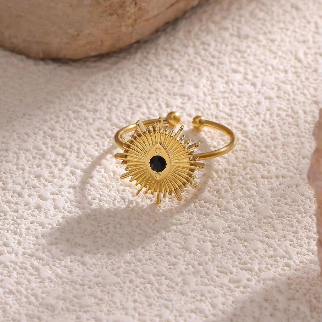 Gold Color Beautiful Eye Style Adjustable Rings For Women Stainless Steel Fashion Punk Anillos Daily Party Jewelry Ring Gifts