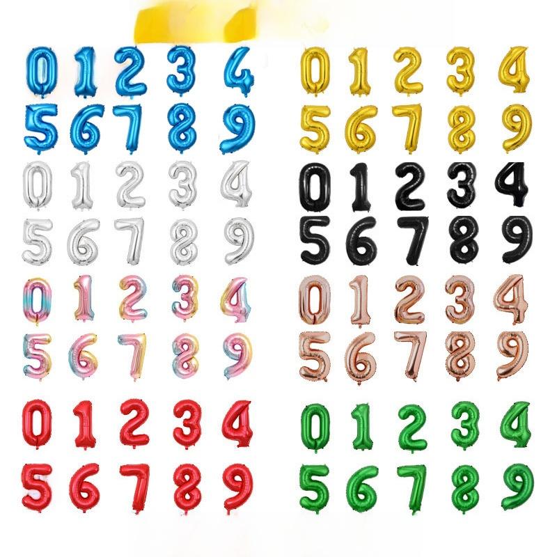 32-Inch Digital Balloons Numbers 0-9 Birthday Par Decoration Wedding Ceremony Room Arrangement Festival Celebration Supplies