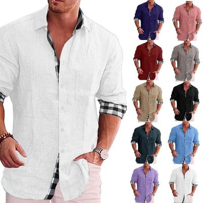 2022 Men's Long Sleeve Casual Cotton Linen Shirt - European & American Style