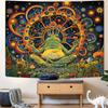 ARTCREATOR Funny Vintage Frog Mushroom Tapestry, Whimsical Mushroom Decor Hippie Wall Tapestries for Living Room Bedroom (29" X 37")
