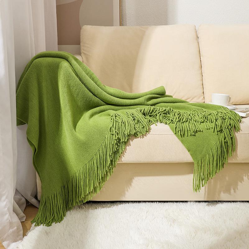 Scandinavian Woolen Throw Blanket Couch Knitted Sofa Cover Blanket Bed Tail Sofa Towel Comfortable Office Lunch Nap Cover Blanket For Daily Use