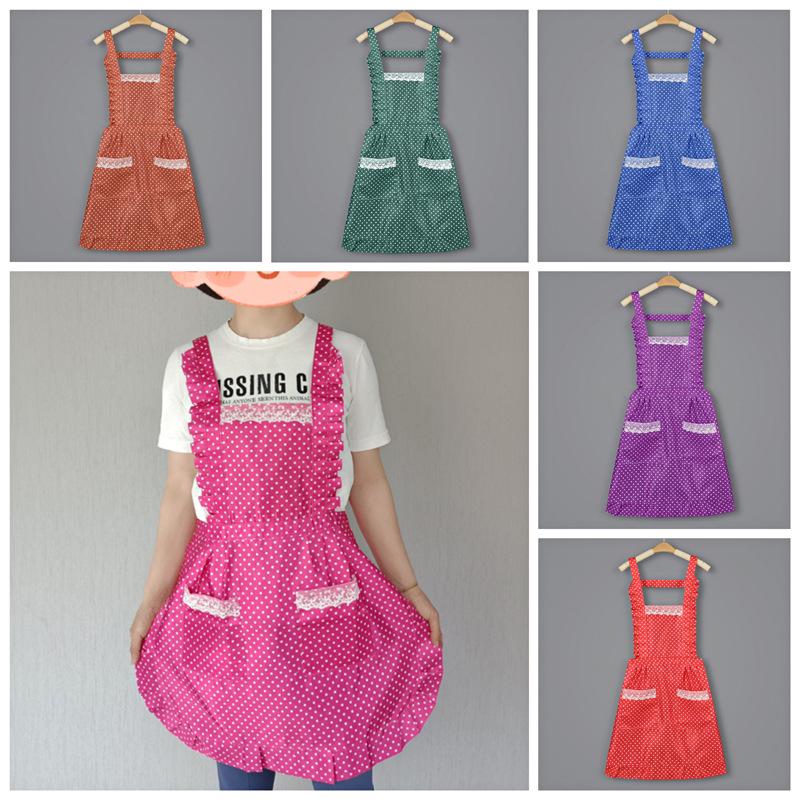 Korean Style Waterproof Cotton Princess Cooking Apron