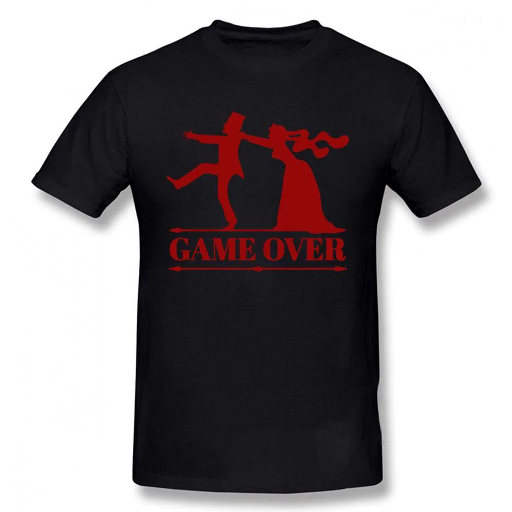 Game Over Nevěsta Ženich Rozlučka se svobodou Tričko Vtipné Tričko Pánské Oblečení Krátký Rukáv Camisetas Tričko