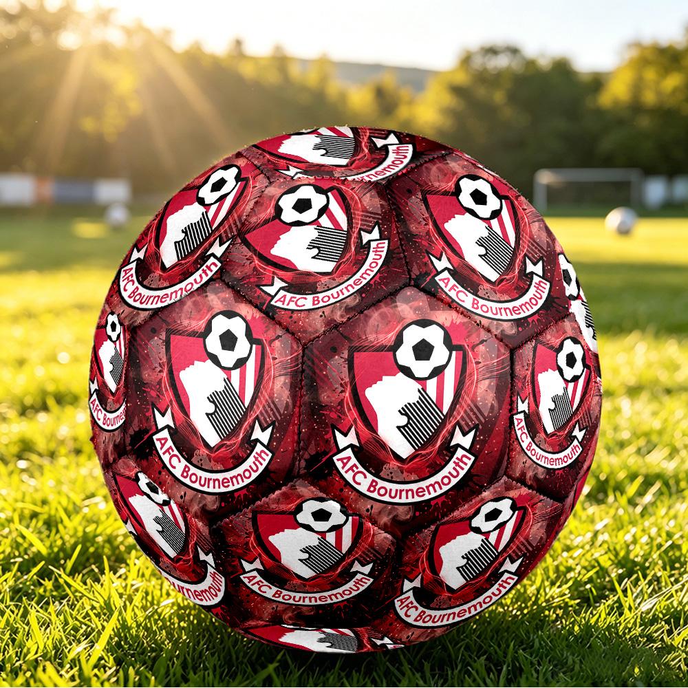 Bournemouth FootballPrinted Size 5 Soccer Ball, Anti Slip Adult Match Football Souvenir for Football Fans
