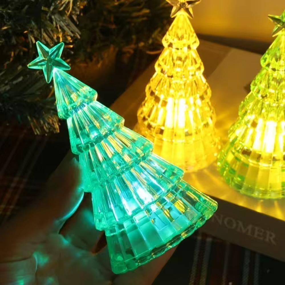 Veilleuse Arbre de Noël Lumineux Ornement de Noël Lumineux de Bureau Lampes LED de Bureau Étagère à Livres