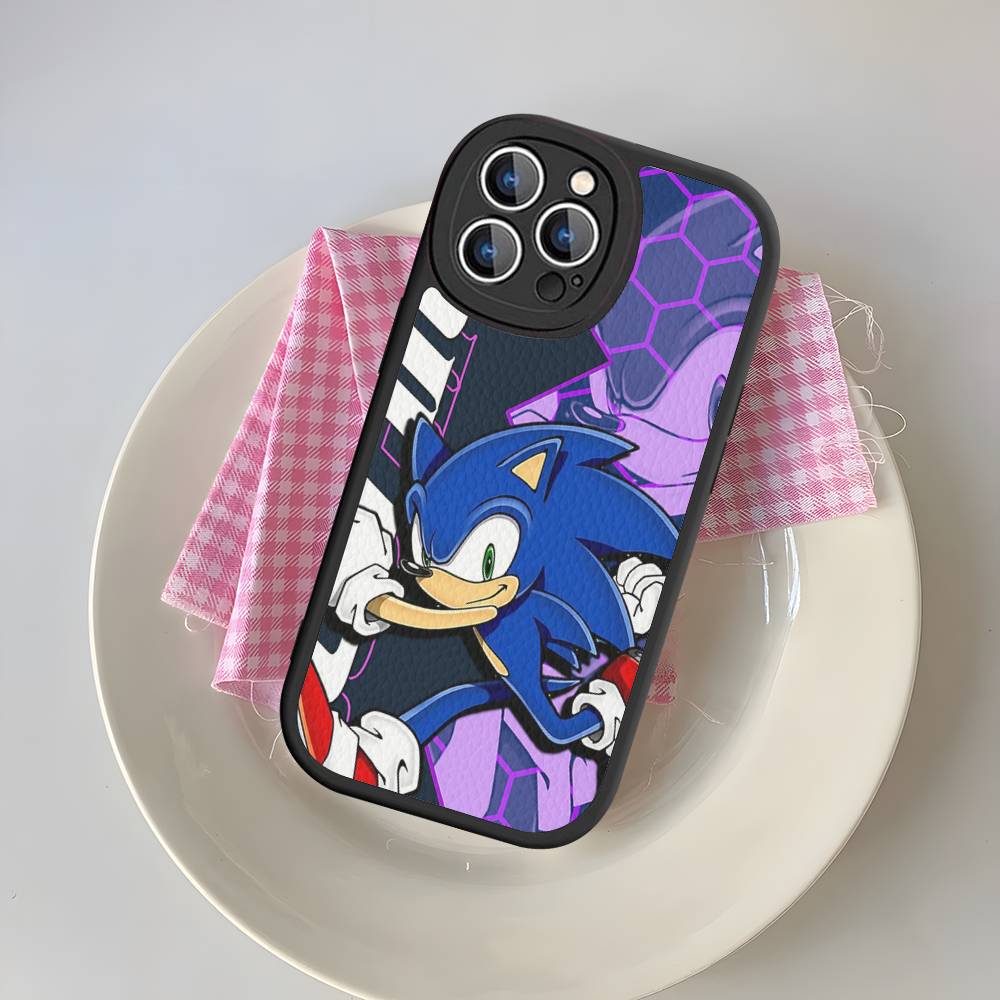 Anime S-Sonic H-HedgehogES Phone Case For IPhone 16 15 14 13 Pro Max 11 12 Plus Leather Silicone Cover