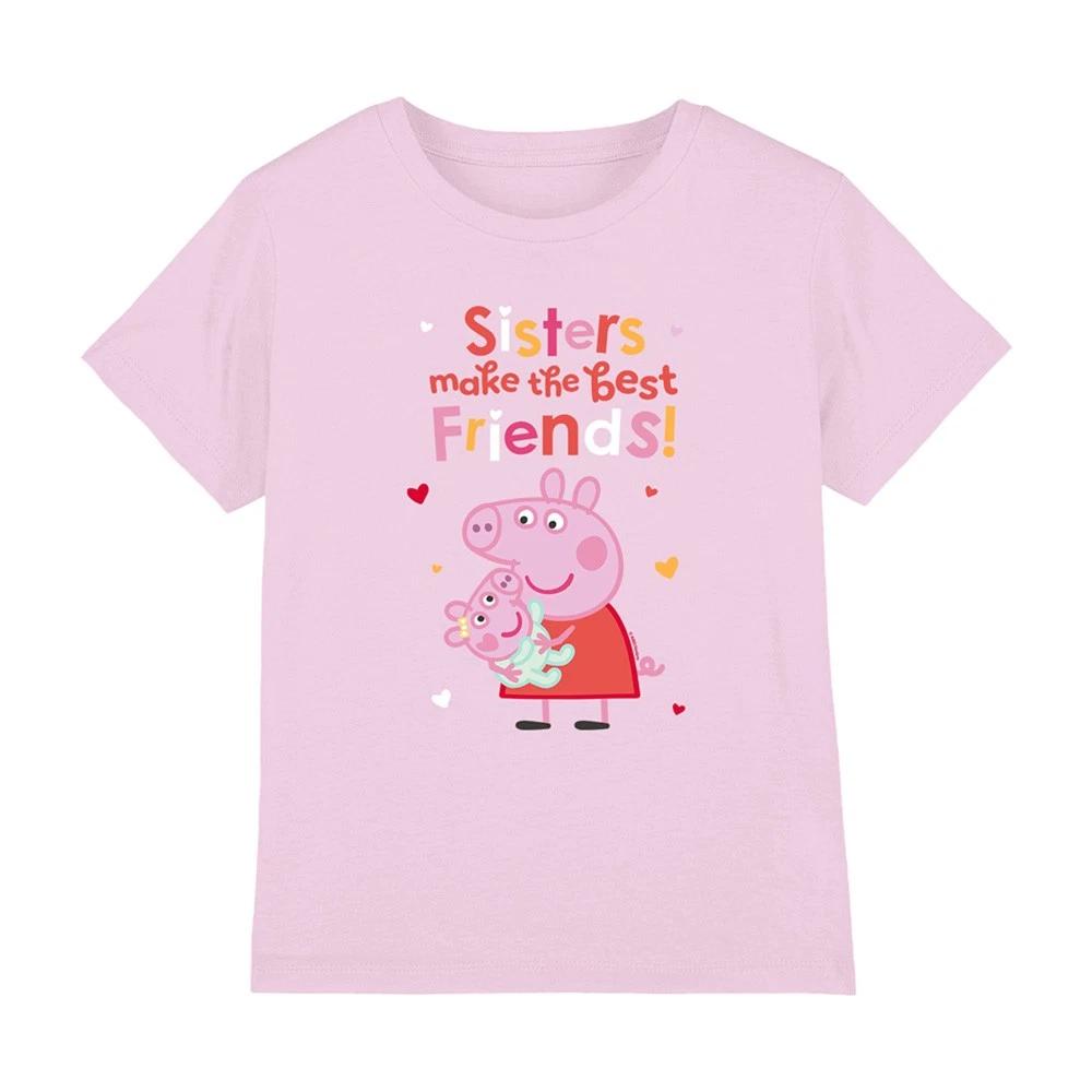 Детская футболка Пеппа Пиг: Сестры - Лучшие Подруги, 3-8 лет, Розовая 160