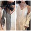 Thin Silk Scarf Pearl Shiny Belt Elegant Long Narrow Scarf  Spring Summer