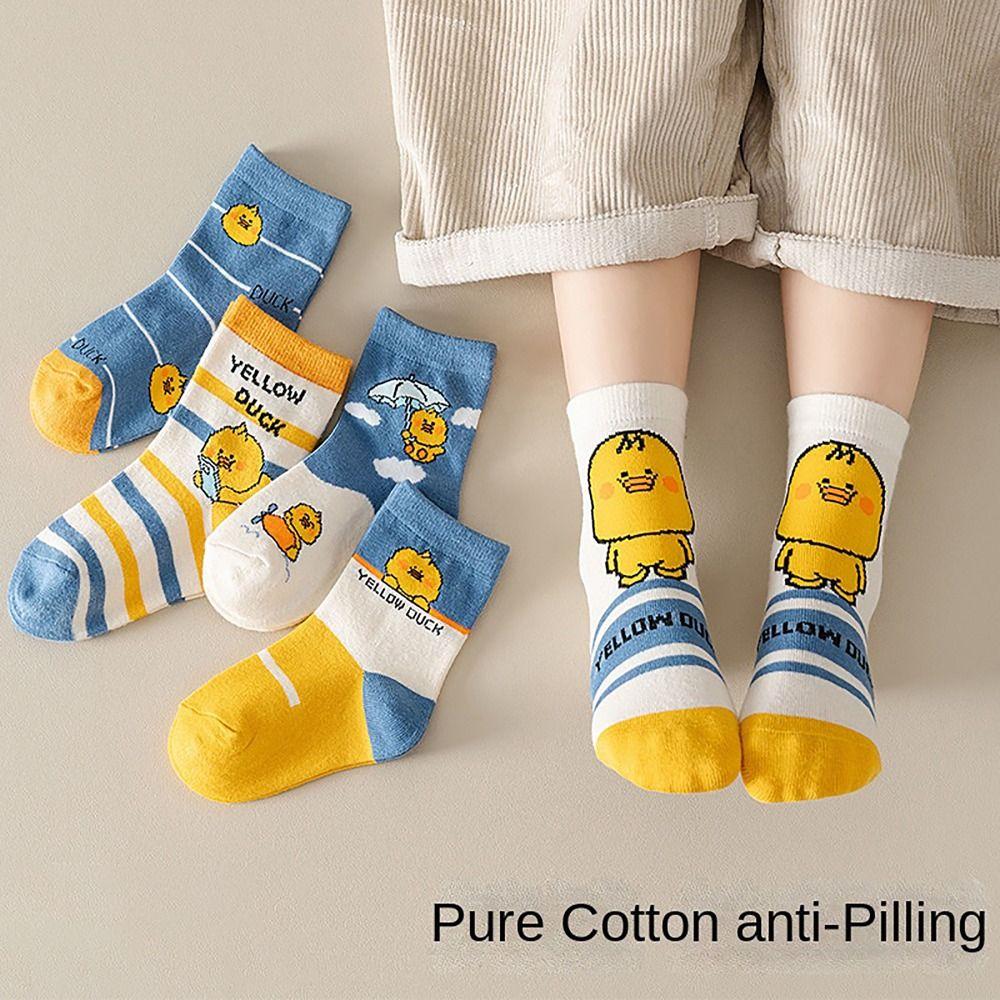 

5pairs Cartoon Printed Midtube Socks Winter Warm Children s Sock Winter Cotton Socks Boys and Girls