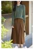 2024 Autumn/Winter Women's 100% Wool Striped Polo Collar Cardigan - Loose, Slimming, Versatile Fashion.