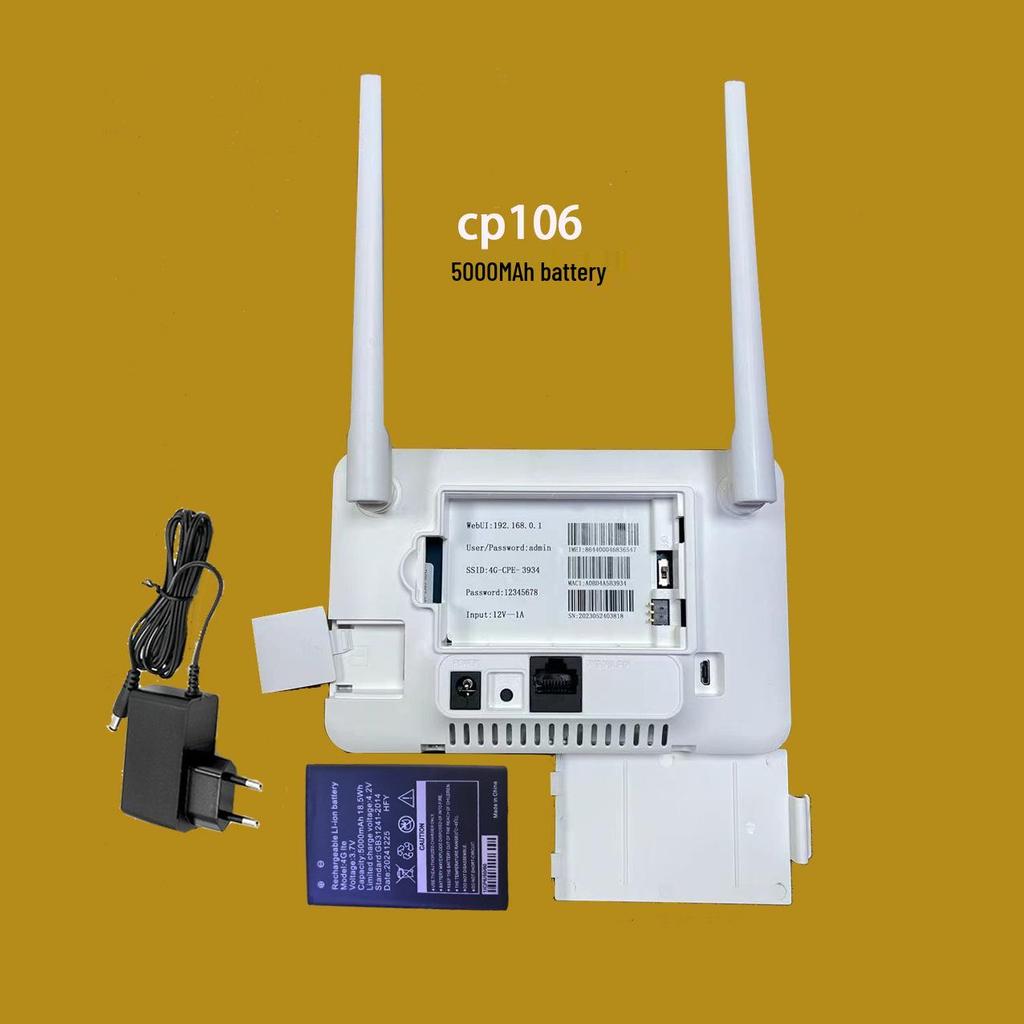 CP106 4G Portable WiFi Router with Card Slot, Connects Wireless to RJ45 for Home or Office.