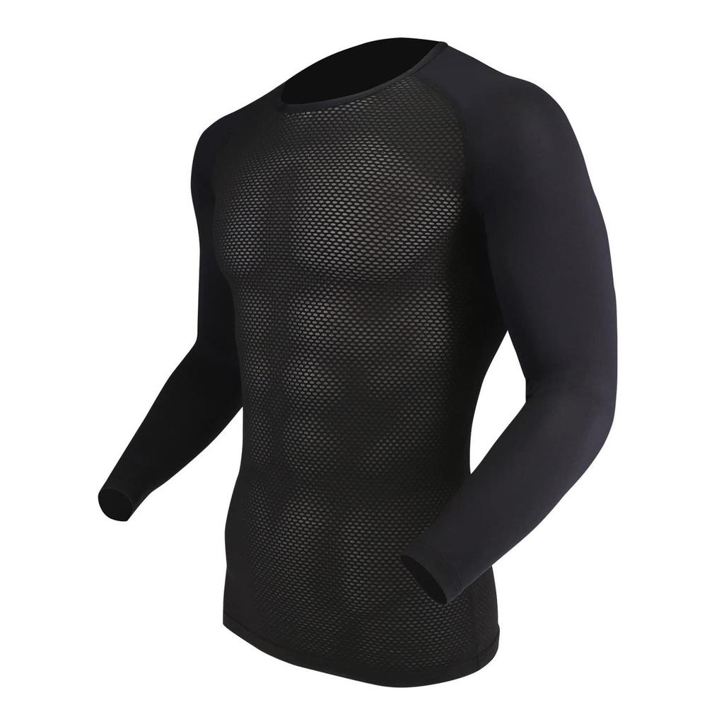 Otafuku Glove Summer Cooling Long Sleeve Crew Neck Base Layer JW-715 Black SS Size