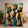 African Women with Headwraps Sherpa Fleece Blanket | Ethnic Art Throw