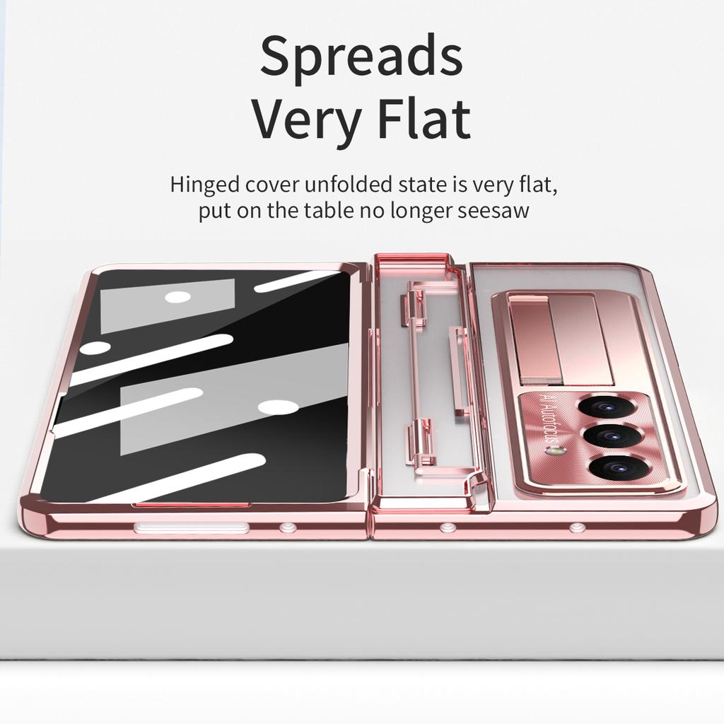 For Samsung Galaxy Z Fold7 5G Case Kickstand Hard PC Phone Cover with Screen Film