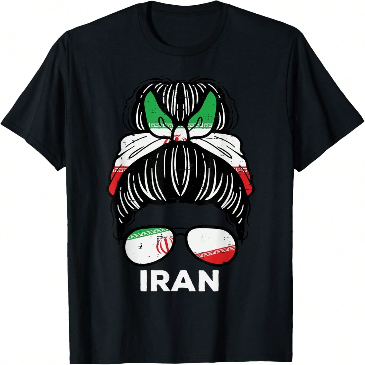 Flag Girl Hairbun Football Soccer Fan Women T-Shirt S разноцветный