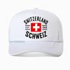 Casquette de baseball en maille respirante motif drapeau suisse pour homme et femme, chapeau trucker d'été, snapback réglable