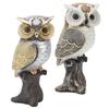 Eulenfigur, Statue, Kunstharz, Eulenskulptur, stehend auf Baumstumpf, für Zuhause, Veranda, Terrasse, Rasen, Hof, Dekoration 