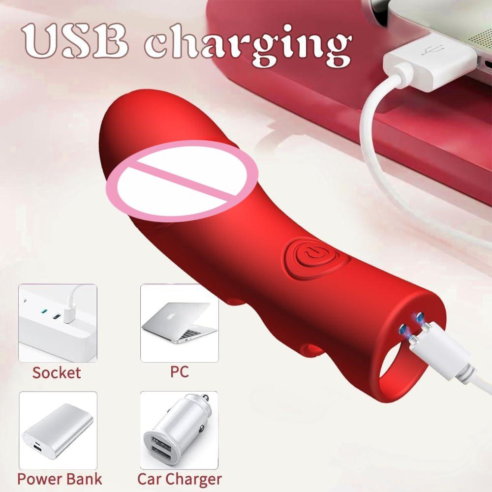 Heating Finger Vibrator G Spot Fast Orgasm Vagina Clitoris Clit Nipple Stimulator Sex Toys Adult Goods for Women Female Lesbian