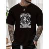 European Sizes Men's Scorpion Pattern Summer Casual Crew Neck Short Sleeve T-Shirt