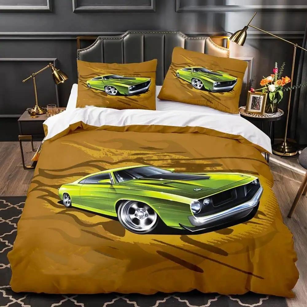 3D Cartoon Car Duvet Cover Pillow Case Anime Print Bedding For Kids Boy Girl Adult Bedding Set Holiday Gift comforter sets