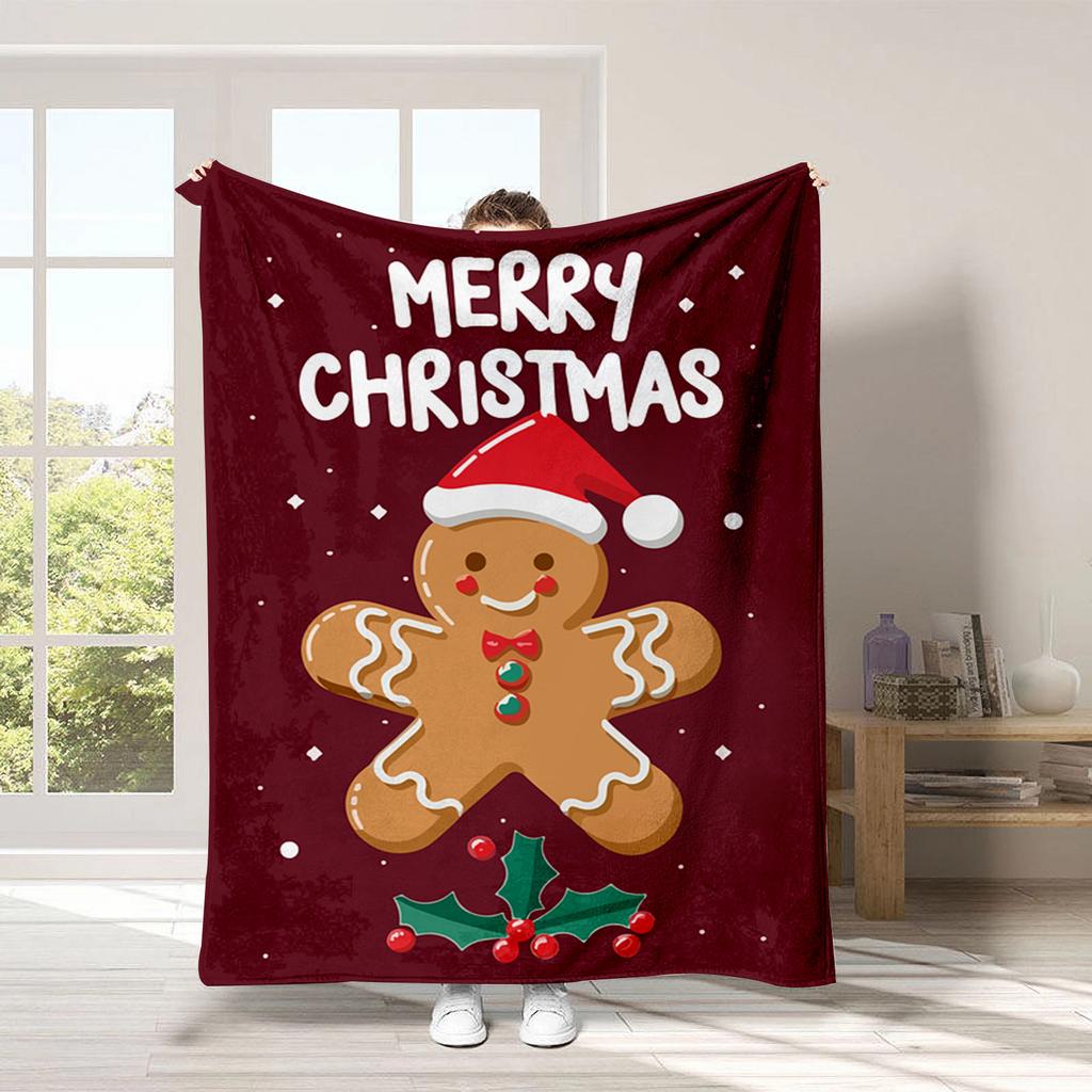 Christmas Cartoon Series Printed Blanket for Sofa Travel Camping Living Room Office Conditioning Blanket for All Seasons Gifts