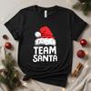 Womens Casual Short Sleeve TShirt with Christmas Team Santa Print TShirts Round Neck Christmas Party Wear Womens Clothing