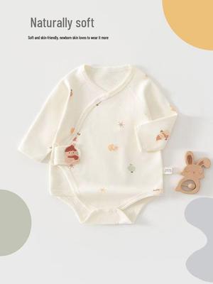 Baby-Strampler aus reiner Baumwolle mit langen Ärmeln - Frühjahrs-/Herbststil