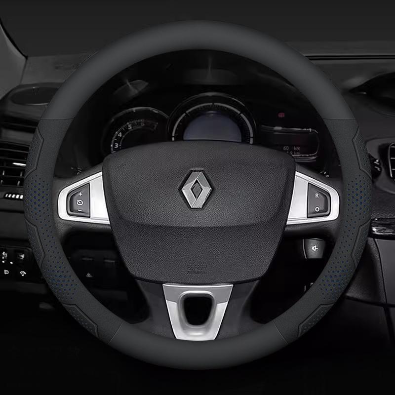 

For Renault Clio Megane 3 Scenic Laguna Logan Kadjar Kangoo Sandero CAPTUR DUSTER Carbon fiber Suede Car Steering Wheel Cover