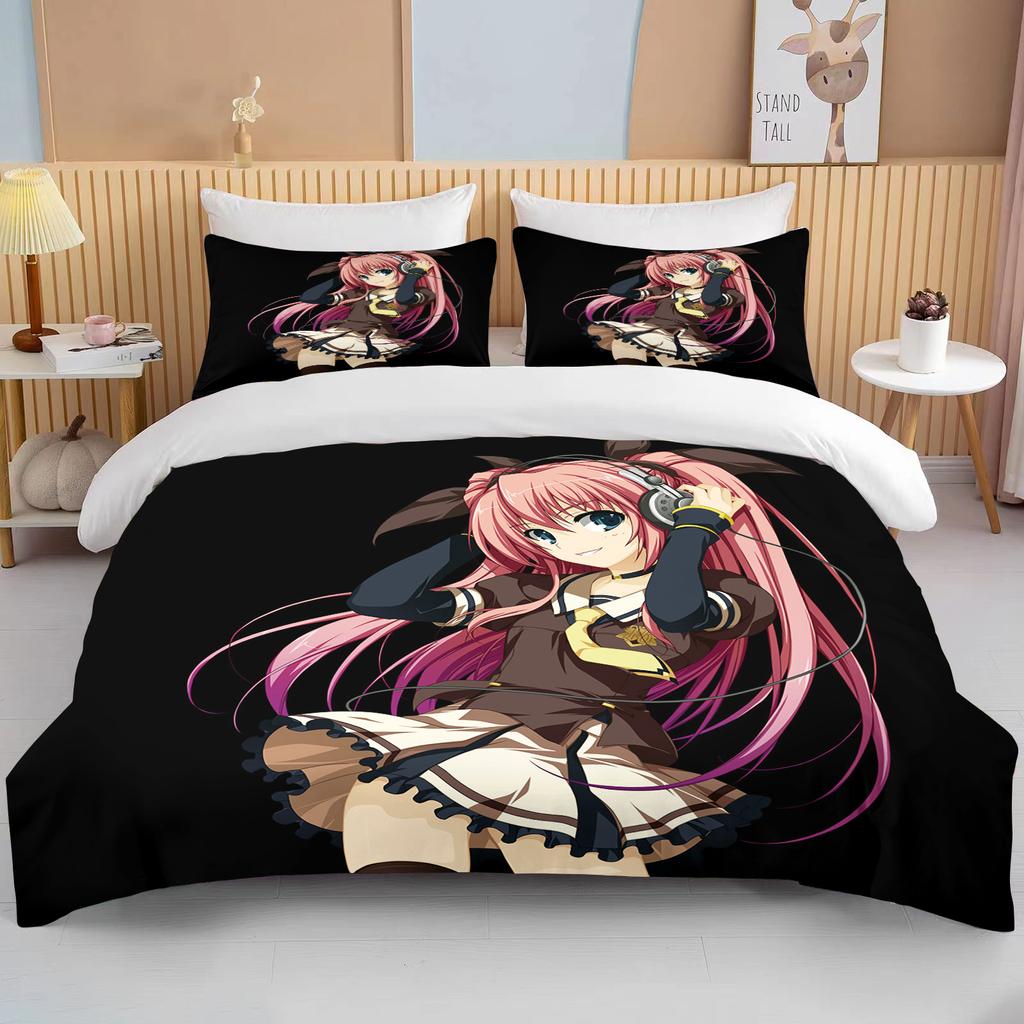 Japanese Anime Beauty King Size Double Bed Bedding Set Microfiber or Polyester Duvet Cover Set  Comforter Set
