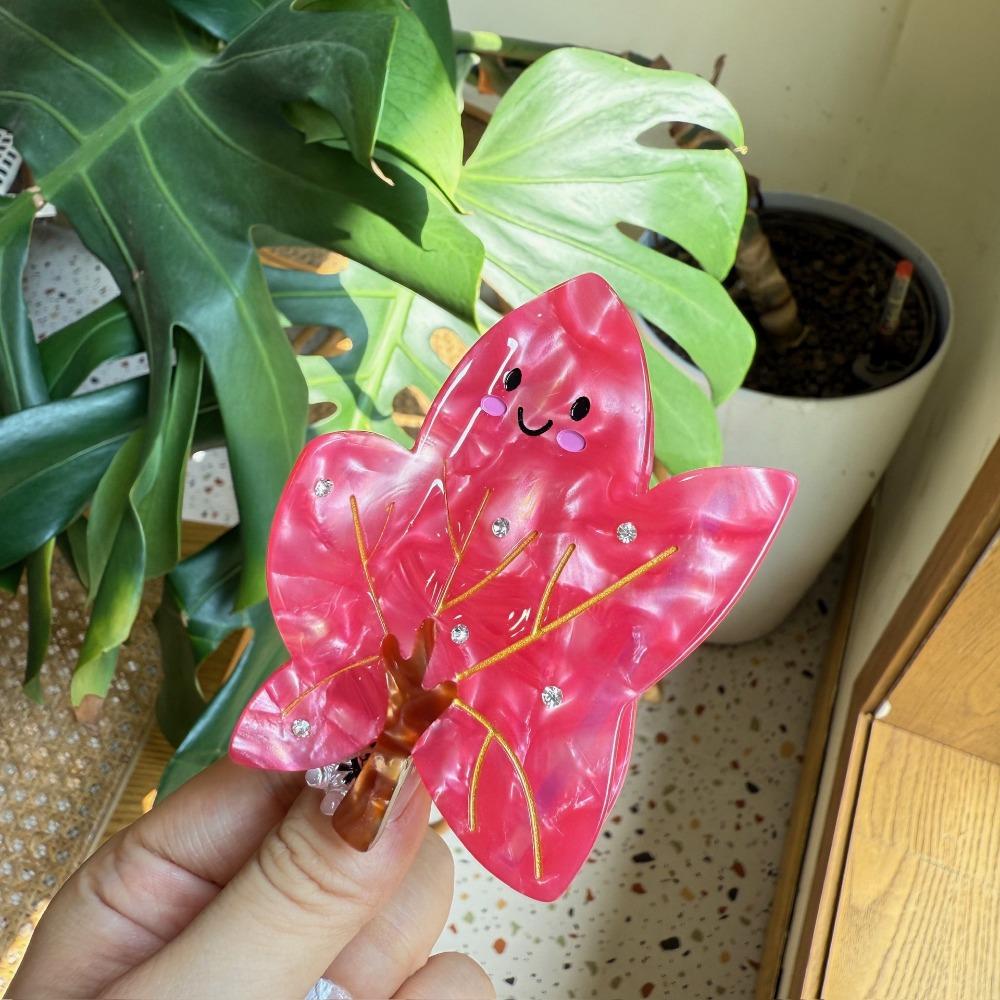 

Maple Leaves Christmas Hair Accessory Cactus Cartoon Hair Claw Party Acetic Acid Shark Clip Female Style1