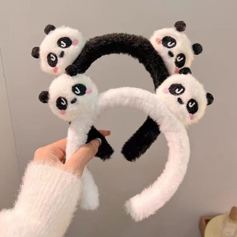 Plush Panda Hair Band Female Cute Three-dimensional Cartoon Animals Versatile Hair Accessories