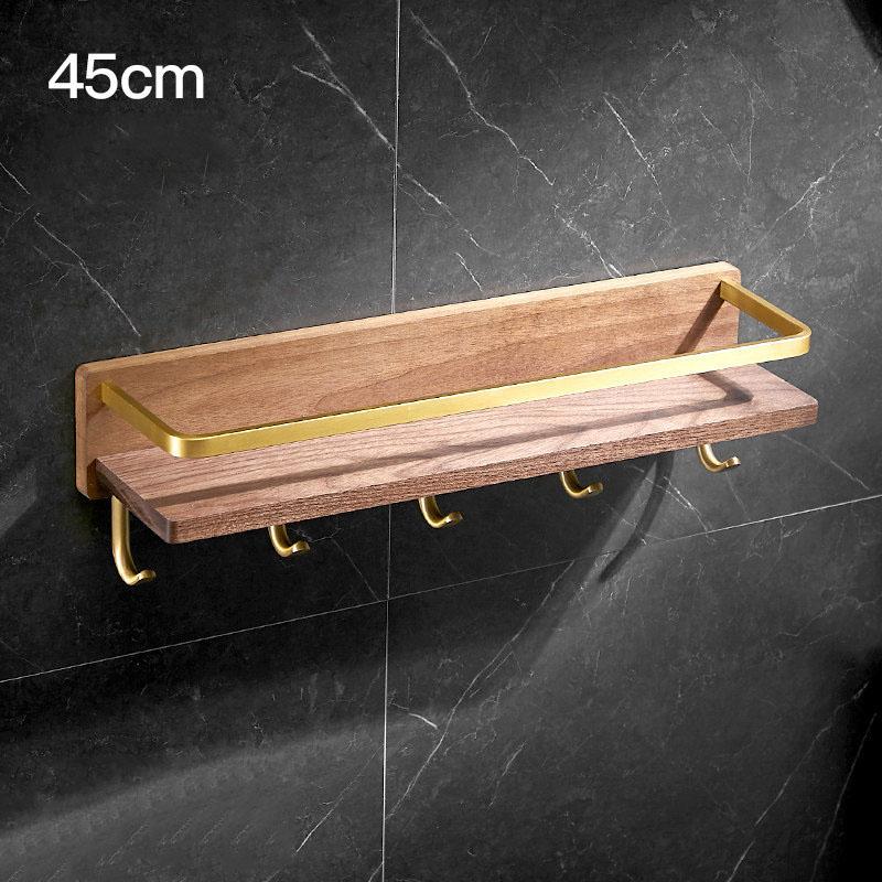 Solid Wood Bathroom Shelving Wall Hanging Toothbrush Teeth Cup Holder Cosmetics Storage Rack Towel Holder Paper Towel Holder