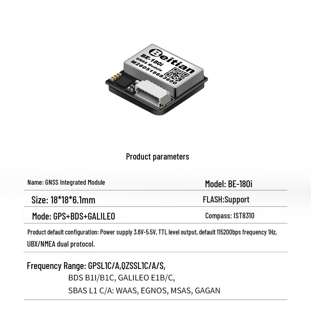 North Sky 90s GPS Module with Compass for Fixed-Wing FPV Racing Drones, GNSS Beidou with F4F7 Flight Controller