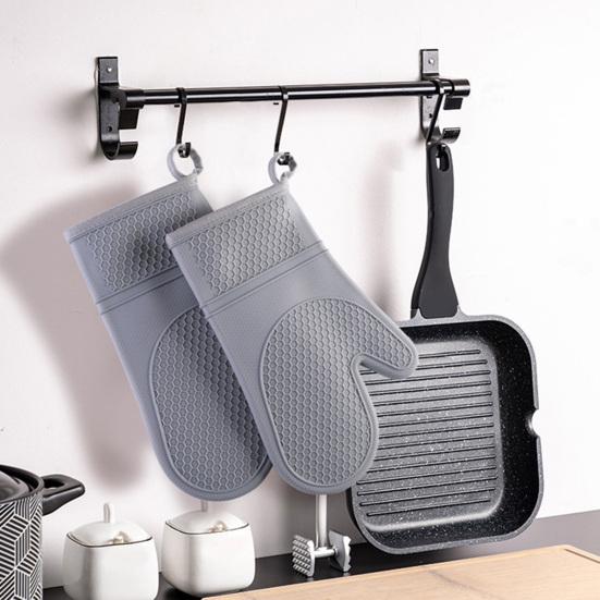 Topflappen- und Topfuntersetzer-Set Hitzebeständige Küchenhandschuhe mit rutschfester Silikonoberfläche Extra lange Ofenhandschuhe und Topflappen zum Kochen Backen