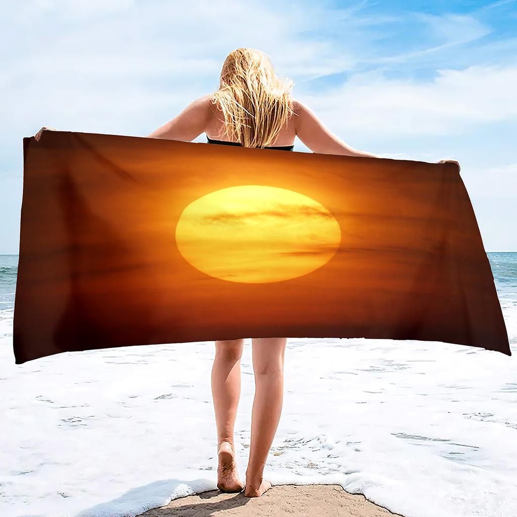 Sun Print Microfiber Beach Towel Large Quick Dry Sand Proof Absorbent Towel for Adult Travel Swimming