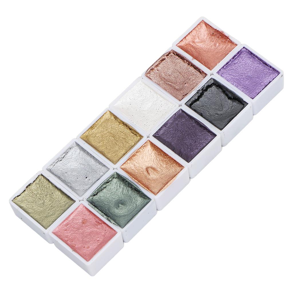 Vopsea Acuarelă Solidă cu Sclipici Perlat pentru Unghii, Pigment pentru Pictură Nail Art pentru Domnișoare