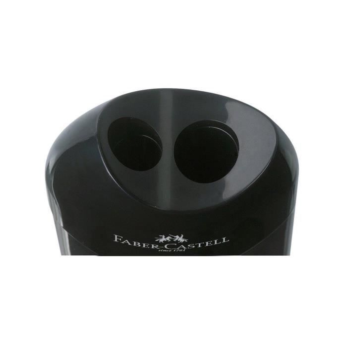 Taille-crayon double - Faber-Castell - 183500 - Lot de 12 - Noir - Plastique