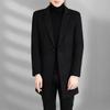 Autumn and Winter New Men's Woolen Coat Medium and Long Suit Collar Cotton Thickened Youth Woolen Coat Men's Coat