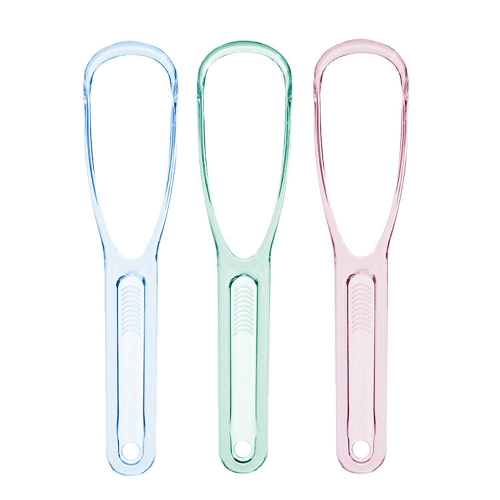 1pcs Tongue Cleaner Scraper Food Grade Ergonomic Design For Oral Care Bad Breath Removal Bacteria Plaque Cleaner